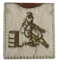 Barrel Racer Hair on Cowhide Stick On Cell Phone Card Wallet